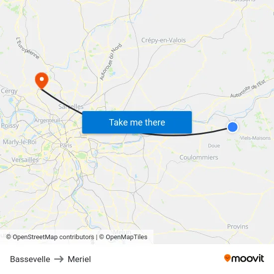 Bassevelle to Meriel map