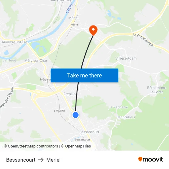 Bessancourt to Meriel map