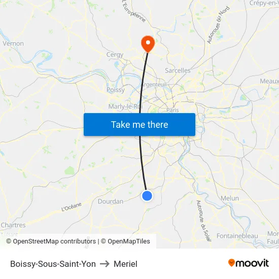 Boissy-Sous-Saint-Yon to Meriel map