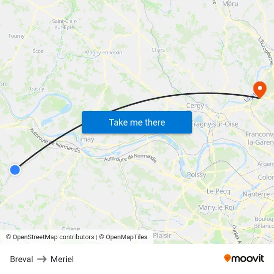 Breval to Meriel map
