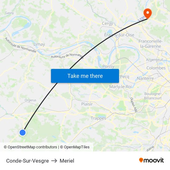 Conde-Sur-Vesgre to Meriel map