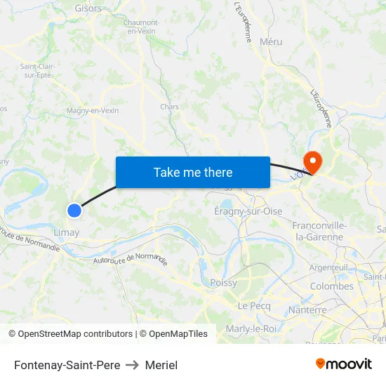 Fontenay-Saint-Pere to Meriel map