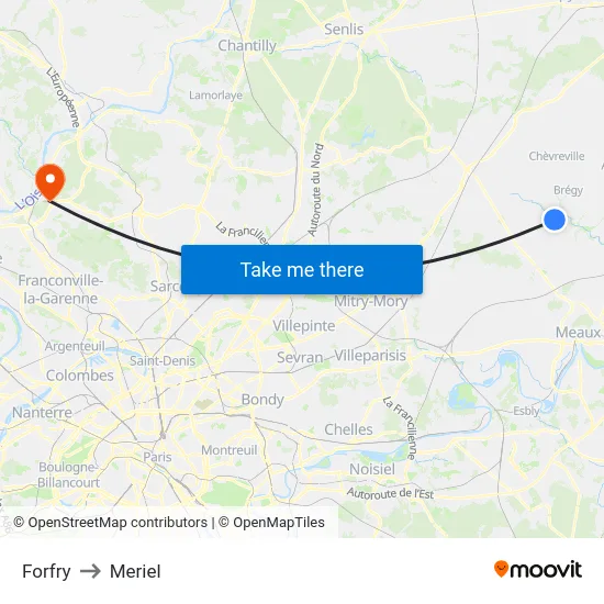 Forfry to Meriel map