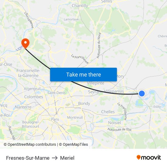 Fresnes-Sur-Marne to Meriel map