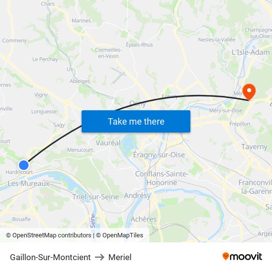Gaillon-Sur-Montcient to Meriel map