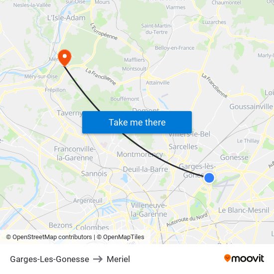 Garges-Les-Gonesse to Meriel map