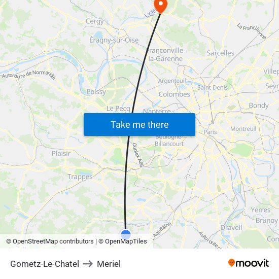 Gometz-Le-Chatel to Meriel map
