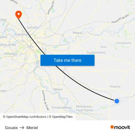 Gouaix to Meriel map