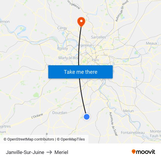 Janville-Sur-Juine to Meriel map