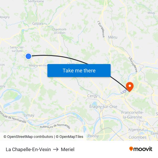 La Chapelle-En-Vexin to Meriel map