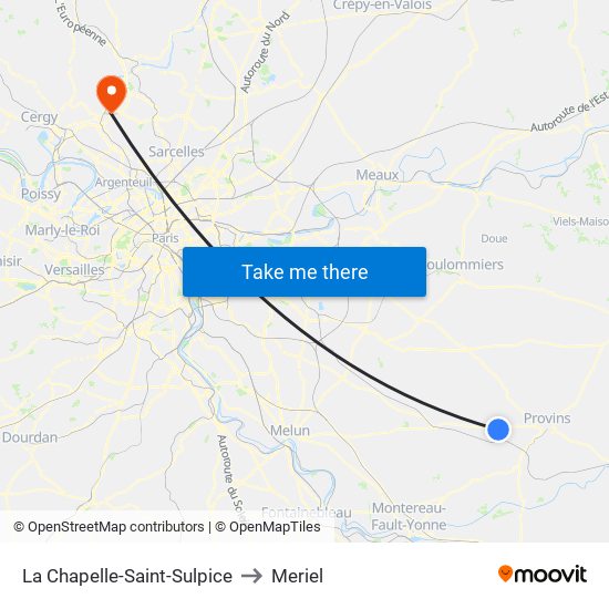 La Chapelle-Saint-Sulpice to Meriel map