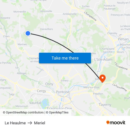 Le Heaulme to Meriel map
