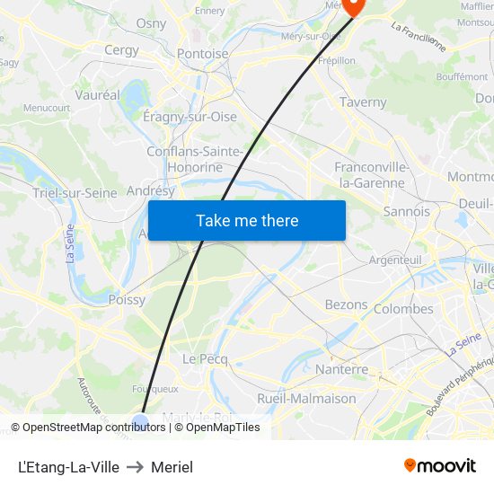 L'Etang-La-Ville to Meriel map