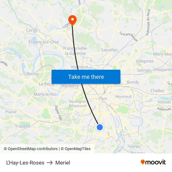 L'Hay-Les-Roses to Meriel map