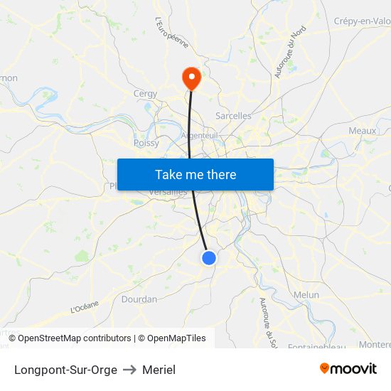 Longpont-Sur-Orge to Meriel map