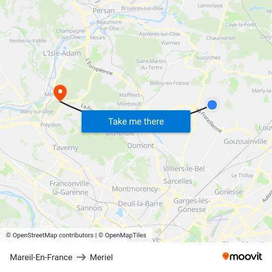 Mareil-En-France to Meriel map