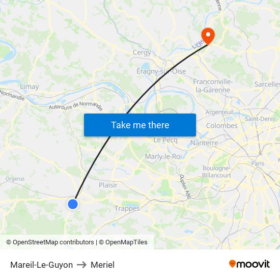 Mareil-Le-Guyon to Meriel map