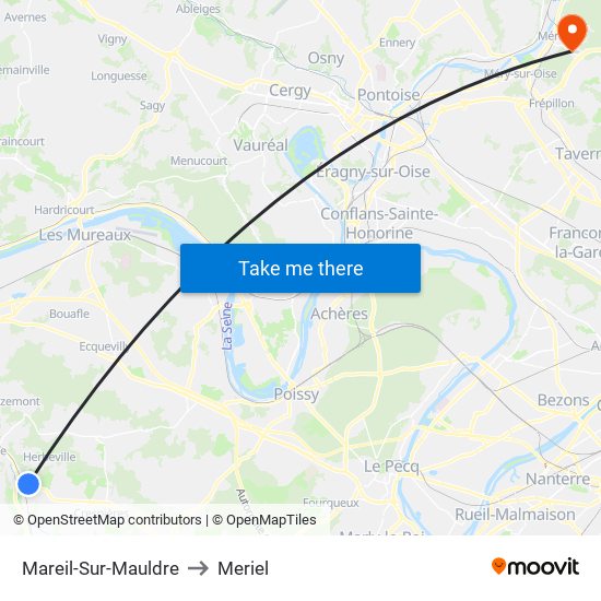 Mareil-Sur-Mauldre to Meriel map