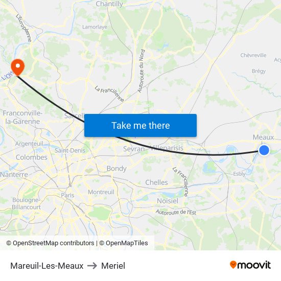 Mareuil-Les-Meaux to Meriel map