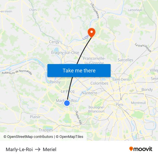 Marly-Le-Roi to Meriel map