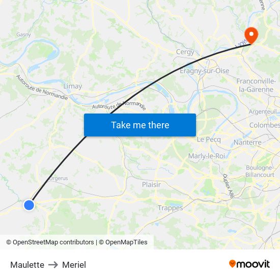 Maulette to Meriel map