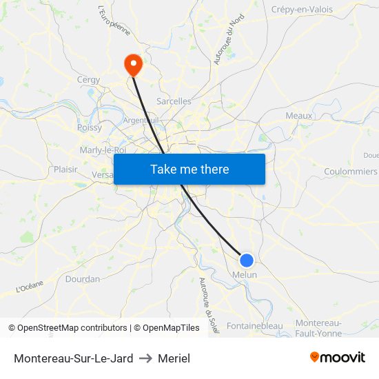 Montereau-Sur-Le-Jard to Meriel map