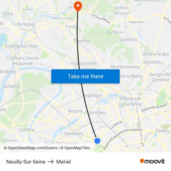 Neuilly-Sur-Seine to Meriel map