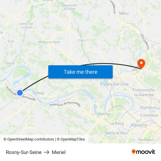 Rosny-Sur-Seine to Meriel map