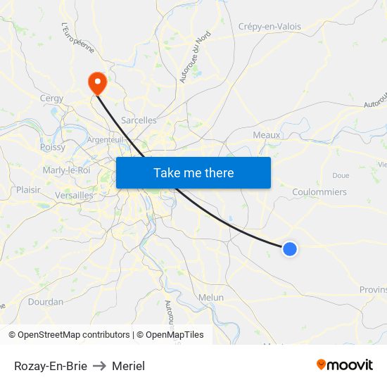 Rozay-En-Brie to Meriel map