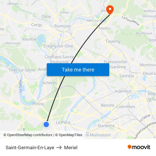 Saint-Germain-En-Laye to Meriel map
