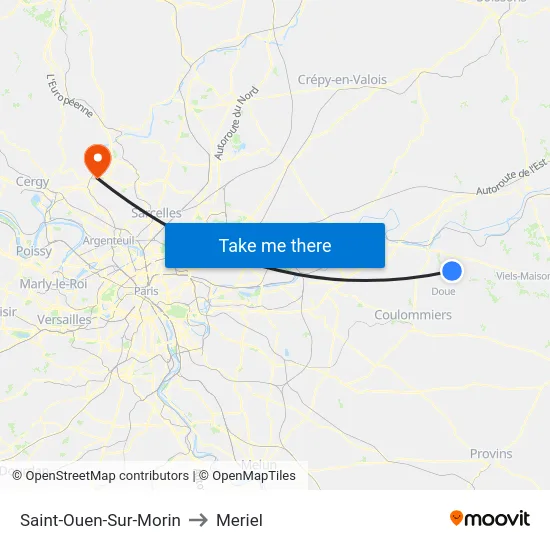 Saint-Ouen-Sur-Morin to Meriel map