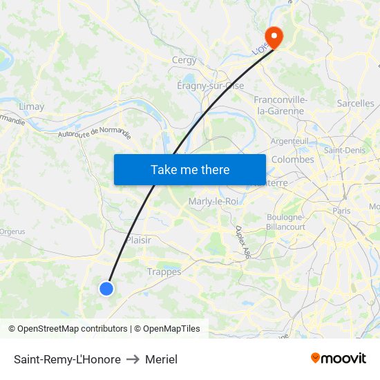 Saint-Remy-L'Honore to Meriel map