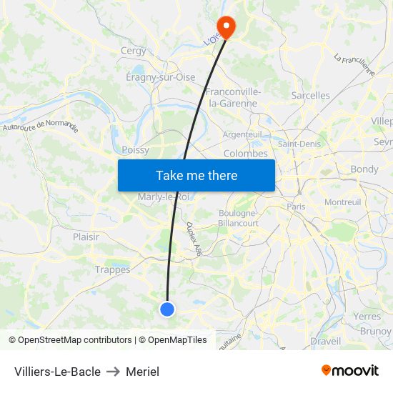 Villiers-Le-Bacle to Meriel map