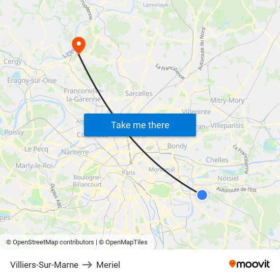 Villiers-Sur-Marne to Meriel map