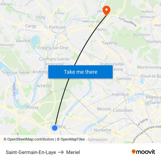 Saint-Germain-En-Laye to Meriel map