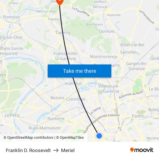 Franklin D. Roosevelt to Meriel map