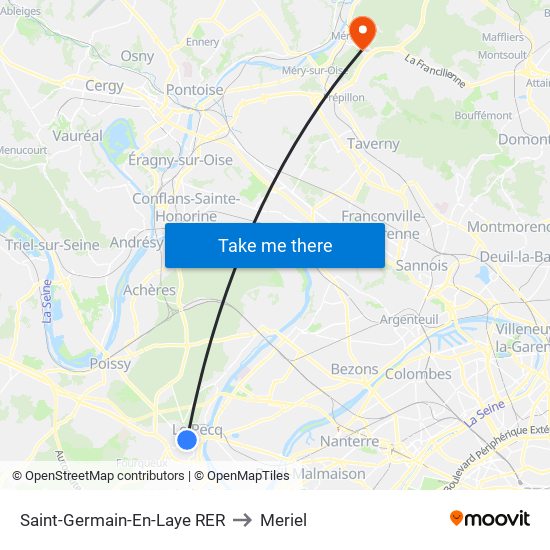 Saint-Germain-En-Laye RER to Meriel map