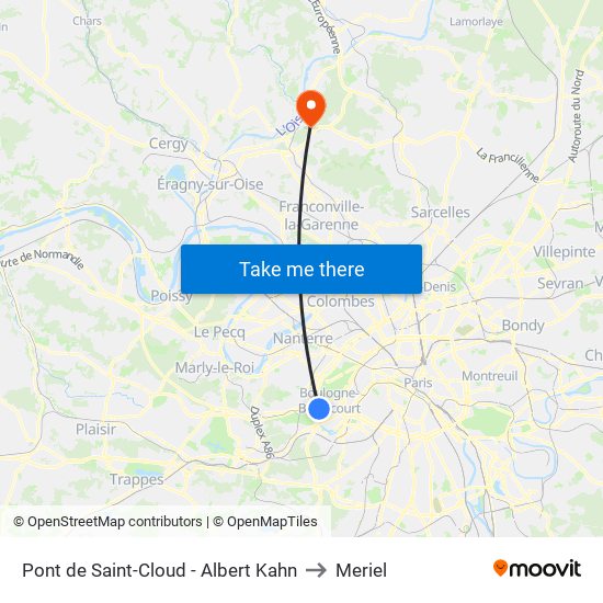 Pont de Saint-Cloud - Albert Kahn to Meriel map