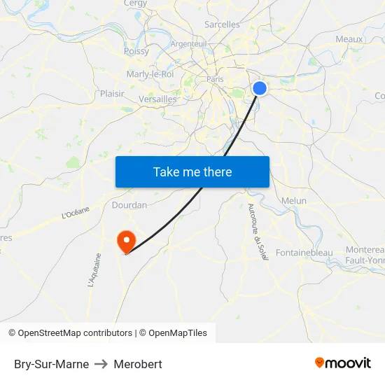 Bry-Sur-Marne to Merobert map