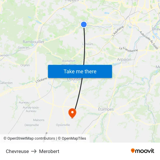 Chevreuse to Merobert map