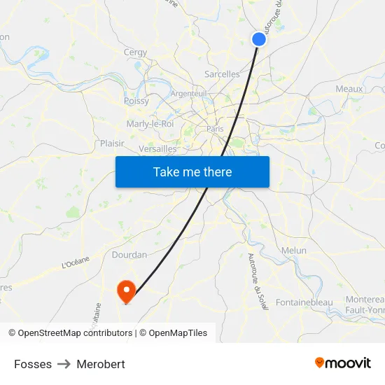 Fosses to Merobert map