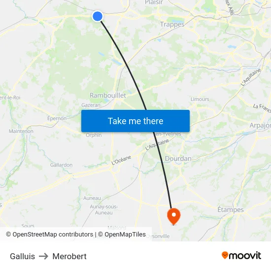 Galluis to Merobert map