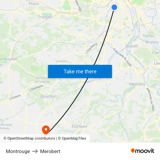 Montrouge to Merobert map