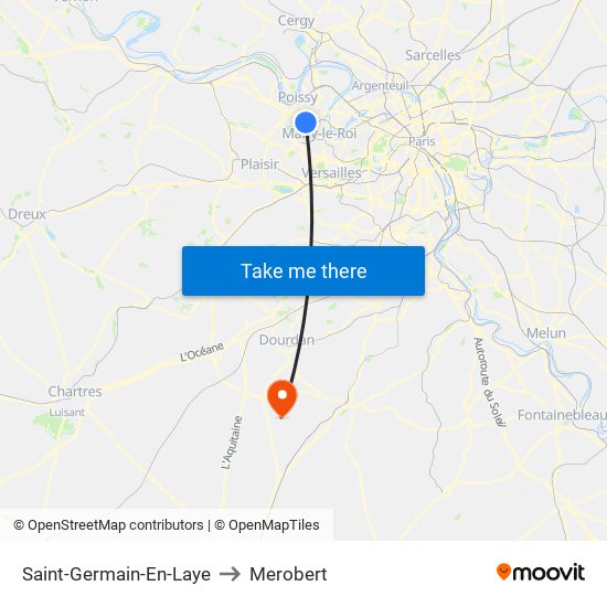 Saint-Germain-En-Laye to Merobert map