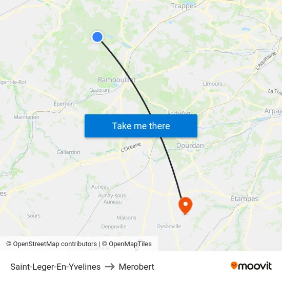 Saint-Leger-En-Yvelines to Merobert map