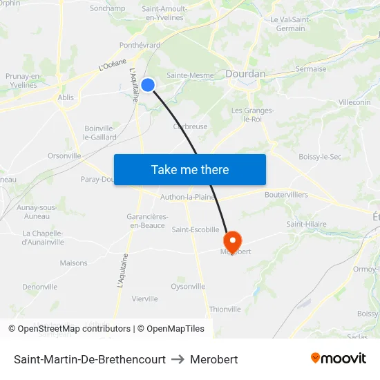 Saint-Martin-De-Brethencourt to Merobert map
