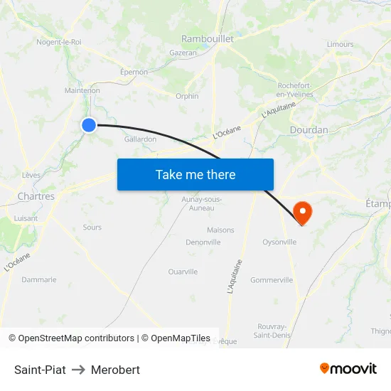 Saint-Piat to Merobert map
