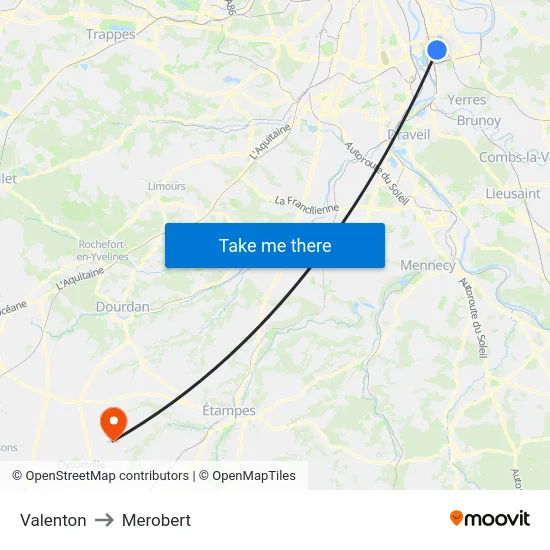 Valenton to Merobert map