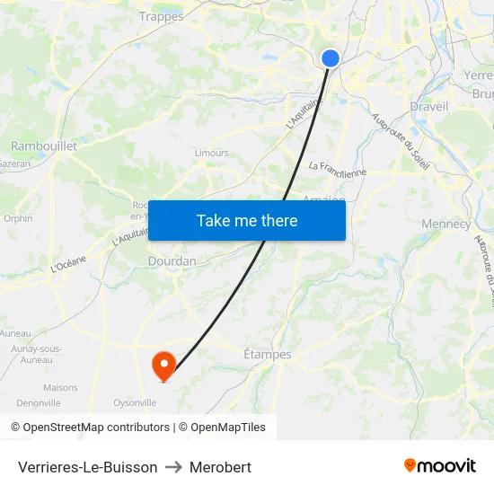 Verrieres-Le-Buisson to Merobert map