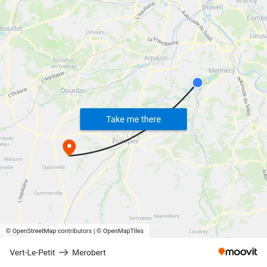 Vert-Le-Petit to Merobert map